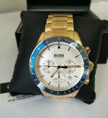 Hugo Boss Trophy White Dial Gold Steel Strap Watch for Men - 1513631 Watches Hugo Boss   