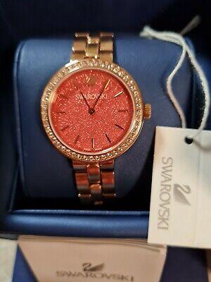 Swarovski Daytime Quartz Coral Dial Rose Gold Steel Strap Watch for Women - 5182250 Watches Swarovski   