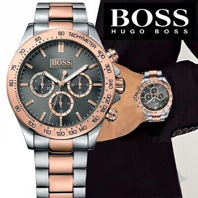 Hugo Boss Ikon Grey Dial Two Tone Steel Strap Watch for Men - 1513339 Watches Hugo Boss   