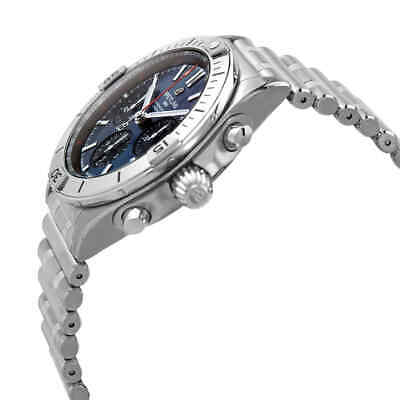 Breitling Chronomat B01 42mm Blue Dial Silver Steel Strap Watch for Men - AB0134101C1A1 Watches Breitling   