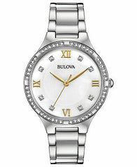 Bulova Mother of Pearl Dial Silver Steel Strap Watch for Women - 96L263 Watches Bulova   