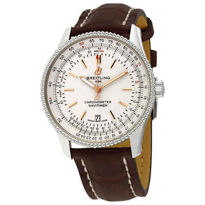 Breitling Navitimer 1 Automatic 41mm White Dial Brown Leather Strap Mens Watch - A17326211G1P1 Watches Breitling   