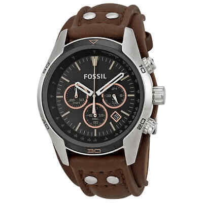 Fossil Coachman Chronograph Black Dial Brown Leather Strap Watch for Men - CH2891 Watches Fossil   