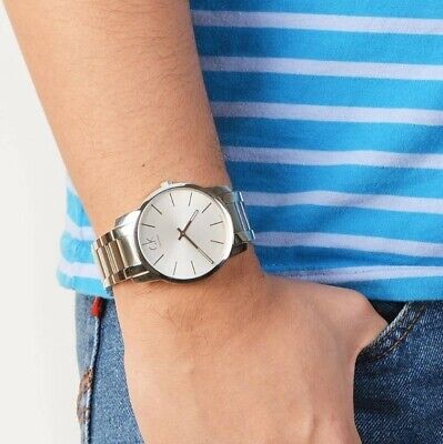 Calvin Klein City Silver Dial Silver Steel Strap Watch for Men - K2G21126 Watches Calvin Klein   