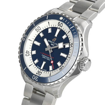 Breitling Superocean Automatic 42mm Blue Dial Silver Steel Strap Watch for Men - A17375E71C1A1 Watches Breitling   