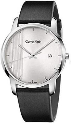 Calvin Klein City Silver Dial Black Steel Strap Watch for Men - K2G2G1CX Watches Calvin Klein   