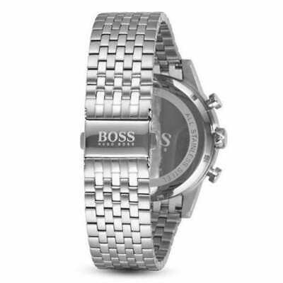 Hugo Boss Navigator Chronograph Blue Dial Silver Steel Strap Watch for Men - 1513498 Watches Hugo Boss   