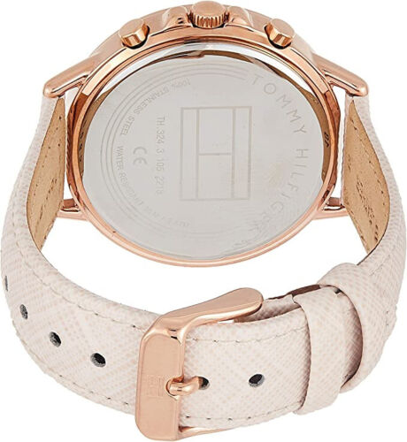 Tommy Hilfiger Carly Cream Dial Cream Leather Strap Watch for Women -1781789 Watches Tommy Hilfiger   