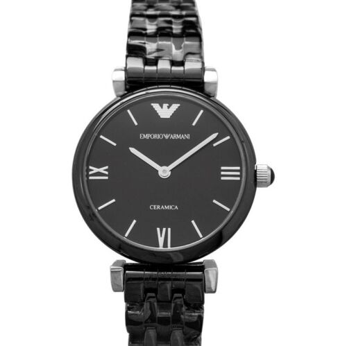 Emporio Armani Ceramica Black Dial Black Ceramic Strap Watch For Women - AR1487 Watches Emporio Armani   