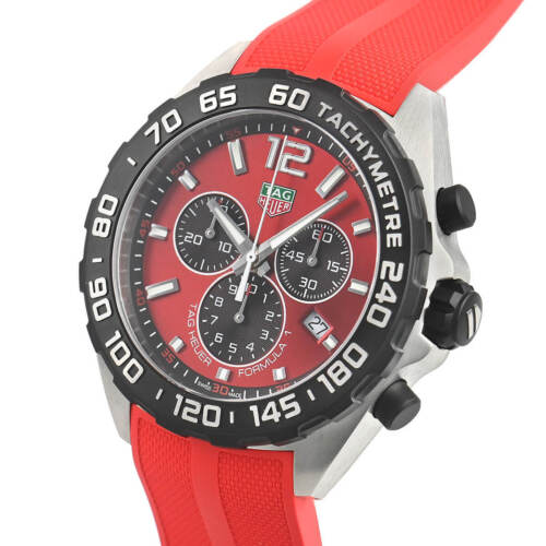 Tag Heuer Formula 1 Chronograph 41mm Red Dial Red Rubber Strap Watch for Men - CAZ101AN.FT8055 Watches Tag Heuer   