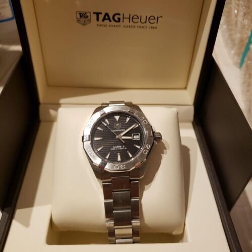 Tag Heuer Aquaracer Automatic 41mm Black Dial Silver Steel Strap Watch for Men - WAY2110.BA0928 Watches Tag Heuer   