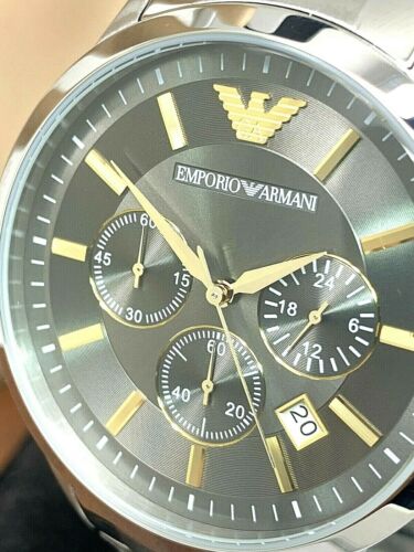 Emporio Armani Quartz Grey Dial Stainless Steel Watch For Men - AR11047 Watches Emporio Armani   