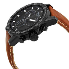 Tissot Supersport Chrono Black Dial Brown Leather Strap Watch for Men - T125.617.36.051.01 Watches Tissot   