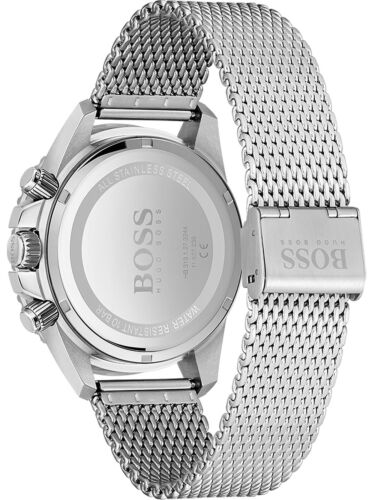 Hugo Boss Admiral Green Dial Silver Mesh Bracelet Watch for Men - 1513905 Watches Hugo Boss   