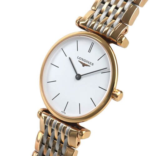 Longines La Grande Classique De Longines White Dial Two Tone Mesh Bracelet Watch for Women - L4.209.1.91.7 Watches Longines   