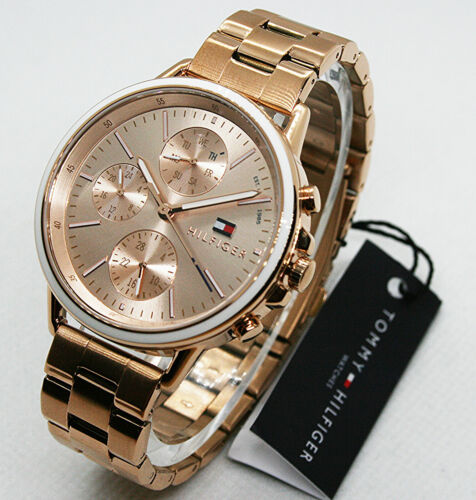 Tommy Hilfiger Carly Rose Gold Dial Rose Gold Stainless Steel Strap Watch for Women - 1781788 Watches Tommy Hilfiger   