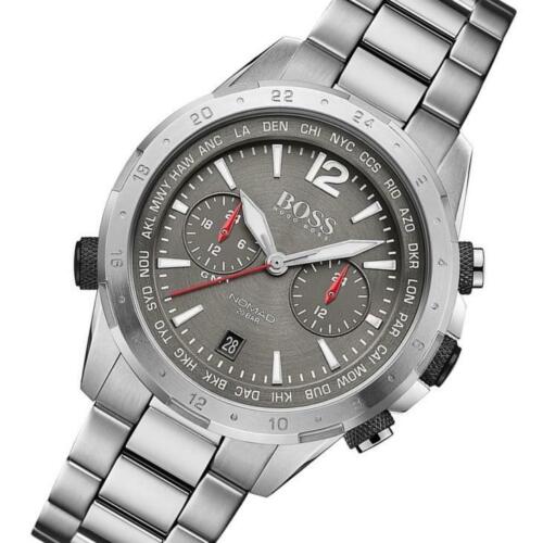 Hugo Boss Nomad Grey Dial Silver Steel Strap Watch for Men - 1513774 Watches Hugo Boss   