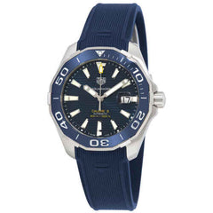 Tag Heuer Aquaracer Calibre 5 Automatic Blue Dial Blue Rubber Strap Watch for Men - WAY201B.FT6150 Watches Tag Heuer   