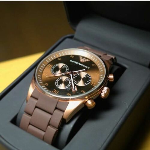 Emporio Armani Sport Chronograph Brown Dial Brown Stainless Steel Watch For Men - AR5890 Watches Emporio Armani   