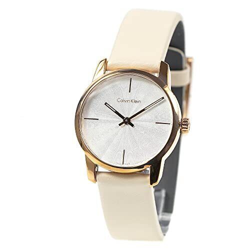 Calvin Klein City White Dial White Leather Strap Watch for Women - K2G231XH Watches Calvin Klein   