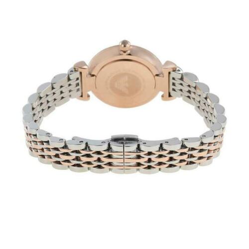 Emporio Armani Gianni T Bar Pink Dial Two Tone Stainless Steel Strap Watch For Women - AR11223 Watches Emporio Armani   