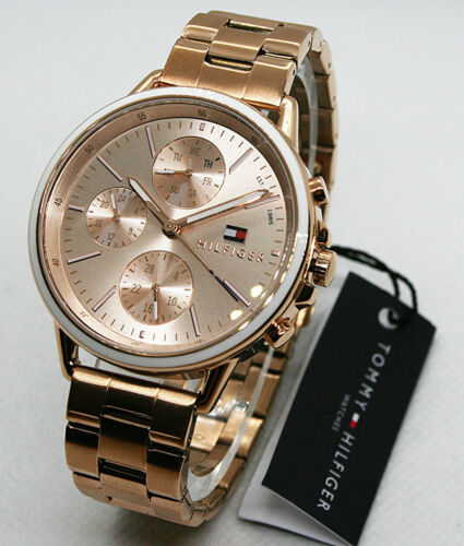 Tommy Hilfiger Carly Rose Gold Dial Rose Gold Stainless Steel Strap Watch for Women - 1781788 Watches Tommy Hilfiger   