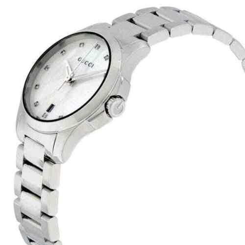 Gucci G Timeless Mother of Pearl Dial Silver Steel Strap Watch For Women - YA126542 Watches Gucci   