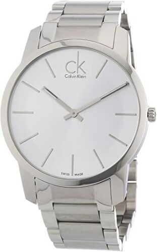 Calvin Klein City Silver Dial Silver Steel Strap Watch for Men - K2G21126 Watches Calvin Klein   