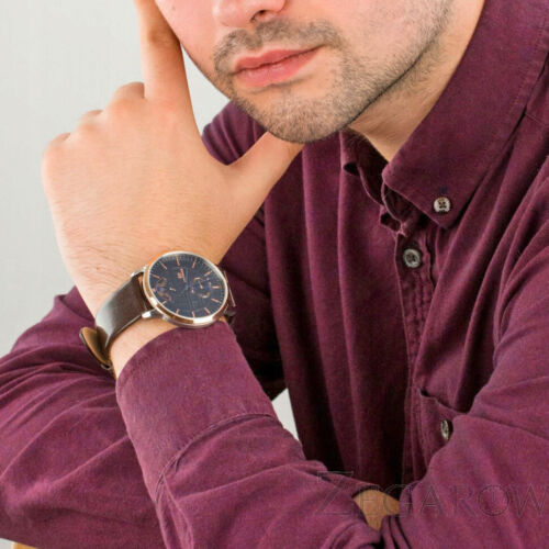 Tommy Hilfiger Hunter Blue Dial Brown Leather Strap Watch for Men - 1791605 Watches Tommy Hilfiger   