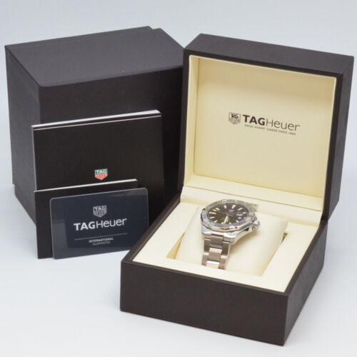 Tag Heuer Aquaracer Automatic Black Dial Silver Steel Strap Watch for Men - WAY2010.BA0927 Watches Tag Heuer   