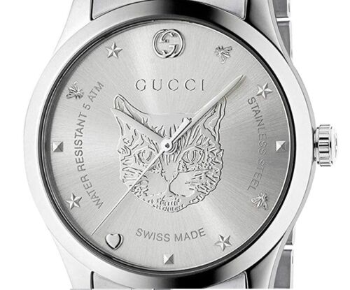 Gucci G Timeless Silver Dial Silver Steel Strap Watch For Women - YA1264095 Watches Gucci   