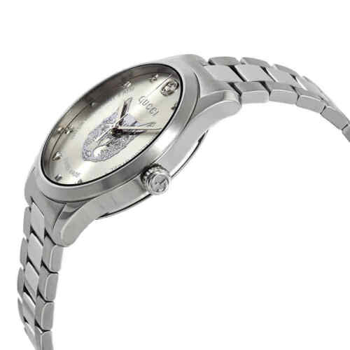 Gucci G Timeless Silver Dial Silver Steel Strap Watch For Women - YA1264095 Watches Gucci   