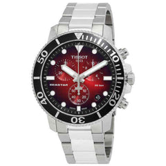 Tissot Seaster 1000 Chronograph Red Dial Silver Steel Strap Watch For Men - T120.417.11.421.00 Watches Tissot   