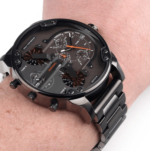 Diesel Mr Daddy 2.0 Chronograph Grey Dial Grey Stainless Steel Strap Watch For Men - DZ7315 Watches Diesel   