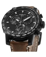 Tissot Supersport Chrono Black Dial Brown Leather Strap Watch for Men - T125.617.36.051.01 Watches Tissot   