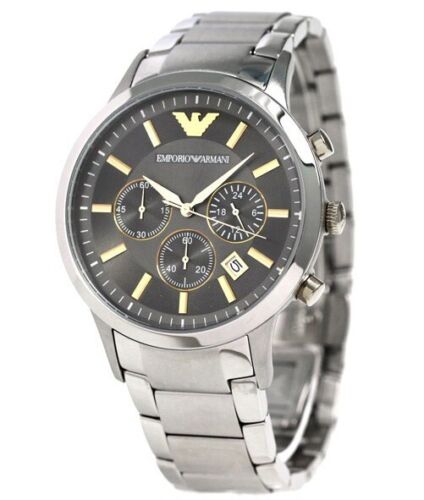 Emporio Armani Quartz Grey Dial Stainless Steel Watch For Men - AR11047 Watches Emporio Armani   