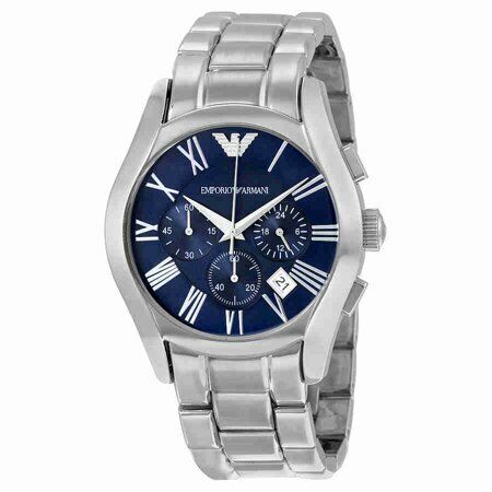 Emporio Armani Classic Blue Dial Silver Stainless Steel Strap Watch For Men - AR1635 Watches Emporio Armani   