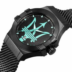 Maserati Potenza Aqua Edition Black Dial Black Mesh Bracelet Watch For Men - R8853144002 Watches Maserati   