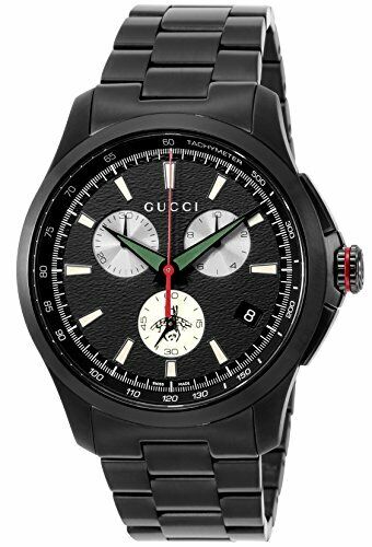 Gucci G-Timeless Chronograph Black Dial Black Steel Strap Watch For Men - YA126268 Watches Gucci   