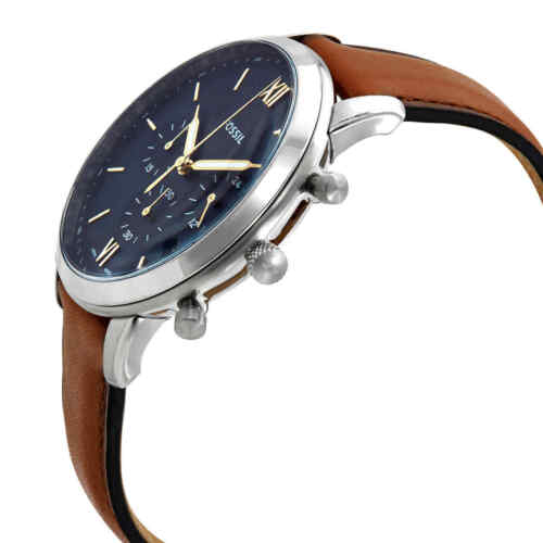 Fossil Neutra Chronograph Blue Dial Brown Leather Strap Watch for Men - FS5453 Watches Fossil   