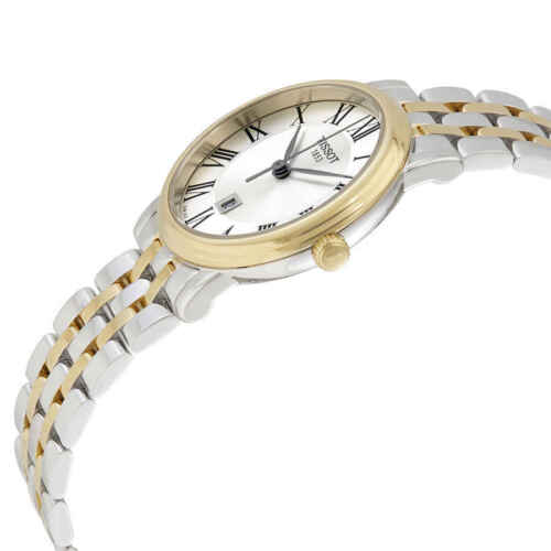 Tissot T Classic Carson Premium White Dial Two Tone Steel Strap Lady Watch For Women - T122.210.22.033.00 Watches Tissot   