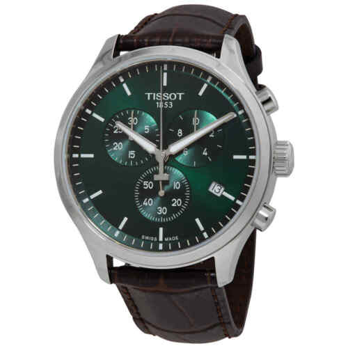 Tissot Chrono XL Chronograph Classic Brown Strap Green Dial Watch For Men - T116.617.16.091.00 Watches Tissot   