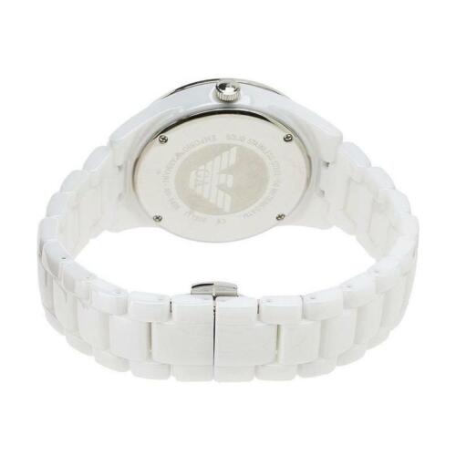 Emporio Armani Ceramica Chronograph White Dial White Ceramic Strap Watch For Women - AR1456 Watches Emporio Armani   