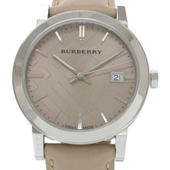 Burberry The City Silver Dial Beige Leather Strap Unisex Watch - BU9010 Watches Burberry   