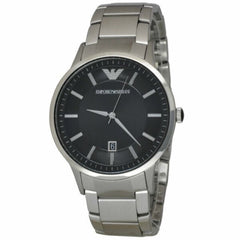 Emporio Armani Sportivo Black Dial Silver Stainless Steel Watch For Men - AR2457 Watches Emporio Armani   