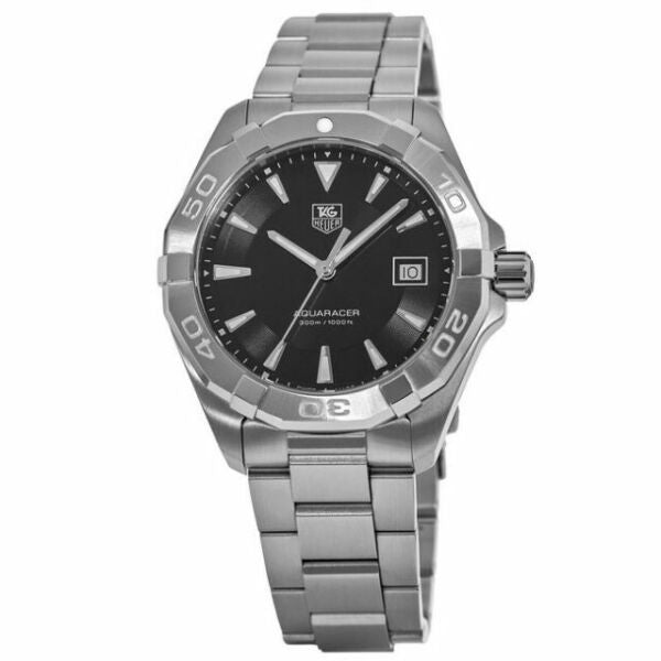 Tag Heuer Aquaracer 41mm Quartz Black Dial Silver Steel Strap Watch for Men - WAY1110.BA0928 Watches Tag Heuer   