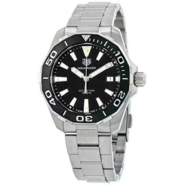 Tag Heuer Aquaracer Black Dial Silver Steel Strap Watch for Men - WAY111A.BA0928 Watches Tag Heuer   