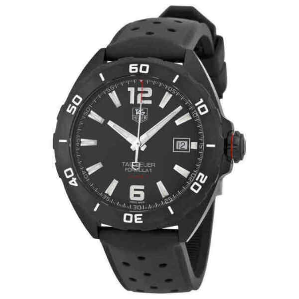 Tag Heuer Formula 1 Automatic 41mm Black Dial Black Rubber Strap Watch for Men - WAZ2115.FT8023 Watches Tag Heuer   