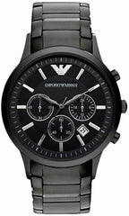 Emporio Armani Classic Chronograph Black Dial Black Stainless Steel Strap Watch For Men - AR2453 Watches Emporio Armani   