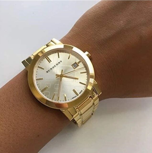 Burberry The City Silver Dial Gold Stainless Steel Strap Unisex Watch - BU9003 Watches Burberry   